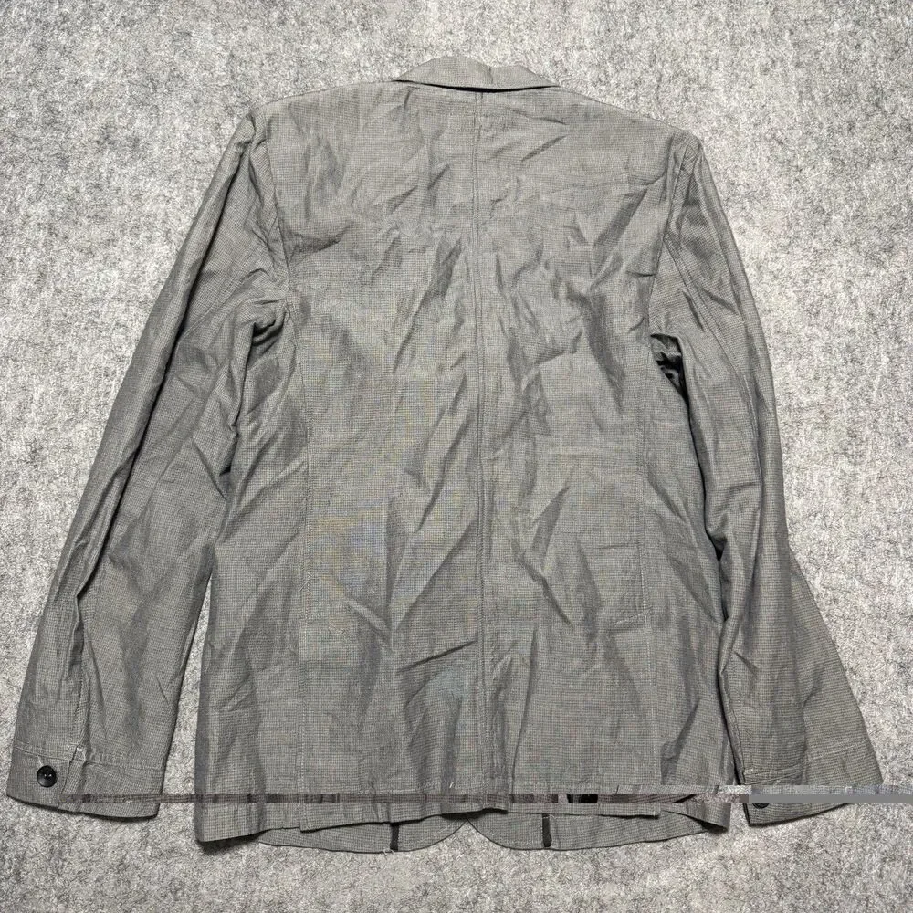 Rag & Bone Men 42R Gray Micro Check Cotton Linen Blazer Sport Coat Jacket